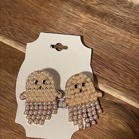 Boo earrings Halloween Pearl Ghost jewelry New - Picture 5 of 5